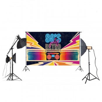80s Hip Hop Photography Backdrop Colorful Party Decoration Photo Background for 8oth Vinyl Photo Booth Backdrops XT-7315