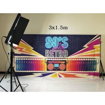 80s Hip Hop Photography Backdrop Colorful Party Decoration Photo Background for 8oth Vinyl Photo Booth Backdrops XT-7315