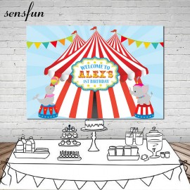 Sensfun Carnival Circus Party Photography Backdrop Bunting 1st Birthday Party Backgrounds Photocall Vinyl