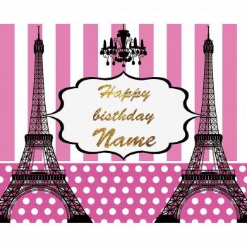 Funnytree background for photo studio Paris Eiffel Tower birthday party stripes dot photography backdrop photobooth photocall