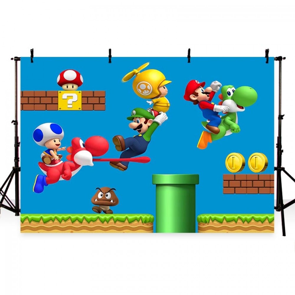 MEHOFOTO Custom Vinyl Photographic Backdrop Kids Birthday Party Boys Super Marie Bros Game Level Children Backgrounds Photo Pro