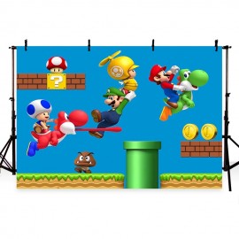 MEHOFOTO Custom Vinyl Photographic Backdrop Kids Birthday Party Boys Super Marie Bros Game Level Children Backgrounds Photo Pro