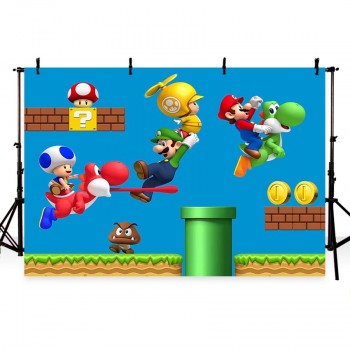 MEHOFOTO Custom Vinyl Photographic Backdrop Kids Birthday Party Boys Super Marie Bros Game Level Children Backgrounds Photo Pro