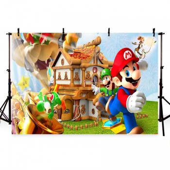 MEHOFOTO Custom Vinyl Photographic Backdrop Kids Birthday Party Boys Super Marie Bros Game Level Children Backgrounds Photo Pro
