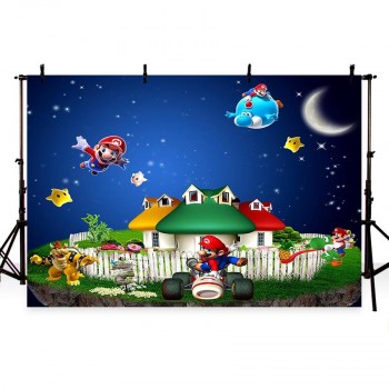 MEHOFOTO Custom Vinyl Photographic Backdrop Kids Birthday Party Boys Super Marie Bros Game Level Children Backgrounds Photo Pro