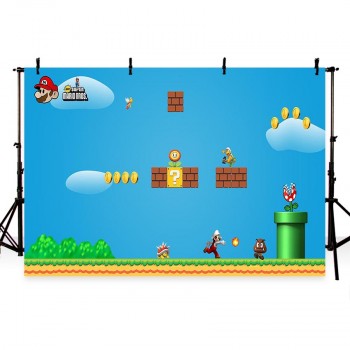 MEHOFOTO Custom Vinyl Photographic Backdrop Kids Birthday Party Boys Super Marie Bros Game Level Children Backgrounds Photo Pro