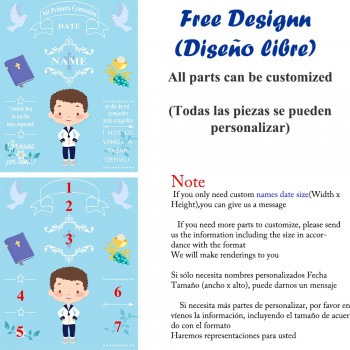 Allenjoy backgrounds for photography studio blue little boy My first holy communion customize backdrop original design photocall