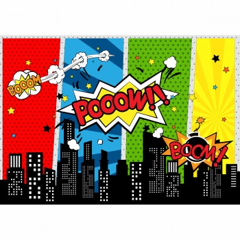 Allenjoy backdrop for photo studio superhero building kid colorful party celebrate photography background professional