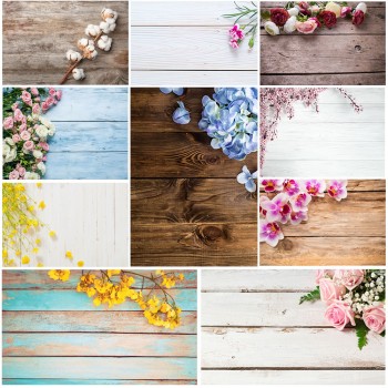 Wood Board Flower Photo Background Birthday Photocall  Baby Shower Food Cake Photography Backdrops Fond Photographie Mariage