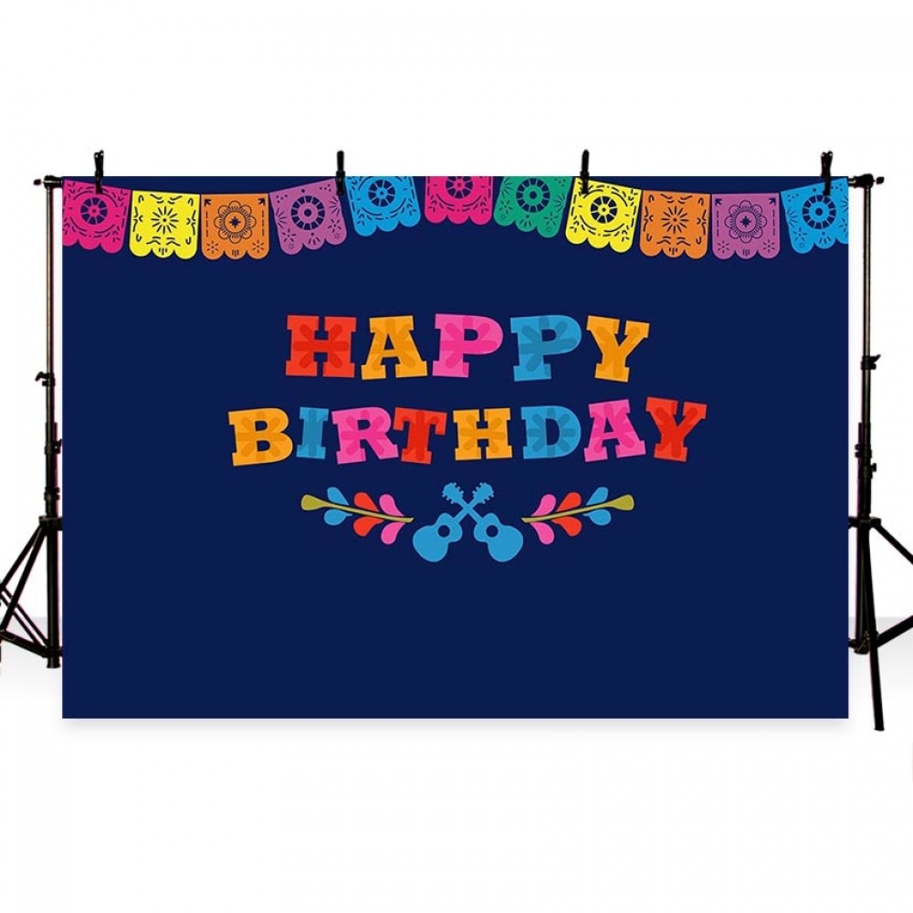 Photography backdrops Coco Music Guitar Skulls Photo Backdrop children Birthday Party Custom Photo Background Studio Backdrop