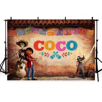 Photography backdrops Coco Music Guitar Skulls Photo Backdrop children Birthday Party Custom Photo Background Studio Backdrop