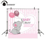 Allenjoy backdrop for photographic studio pink stripes baby shower girl elephant balloons background original design photocall