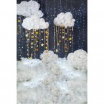 Twinkle Twinkle Little Star Backdrop for Photography Printed Glitters 3D White Clouds Newborn Baby Kids Photo Studio Backgrounds