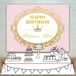 Allenjoy Photography backdrops Princess Party Pink Gold Glitter Birthday Invitation celebration Party Table Dessert Background