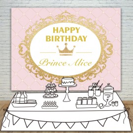 Allenjoy Photography backdrops Princess Party Pink Gold Glitter Birthday Invitation celebration Party Table Dessert Background