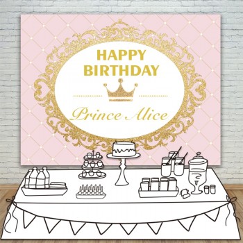Allenjoy Photography backdrops Princess Party Pink Gold Glitter Birthday Invitation celebration Party Table Dessert Background
