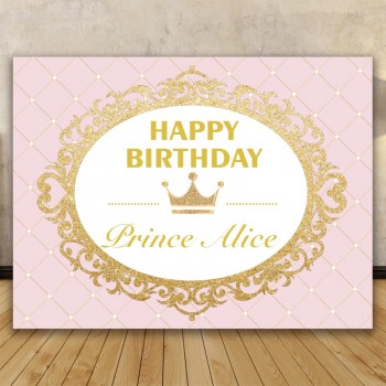 Allenjoy Photography backdrops Princess Party Pink Gold Glitter Birthday Invitation celebration Party Table Dessert Background