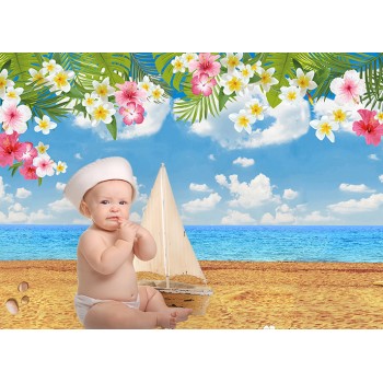 Allenjoy photography backdrops Tropical party Birthday Hawaii Summer Beach background newborn baby shower photocall