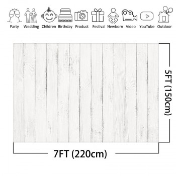 MEHOFOTO Wood Wall Background for Photography White Wooden Board Baby Photo Backdrop Photobooth Photo Studio Props