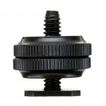 Mayitr Pro 1/4 Dual Nuts Tripod Mount Screw Black To Flash Hot Shoe Adapter For Camera Studio Accessory