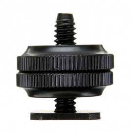 Mayitr Pro 1/4 Dual Nuts Tripod Mount Screw Black To Flash Hot Shoe Adapter For Camera Studio Accessory