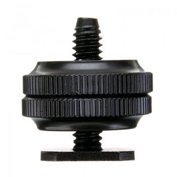 Mayitr Pro 1/4 Dual Nuts Tripod Mount Screw Black To Flash Hot Shoe Adapter For Camera Studio Accessory
