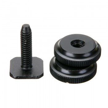 Mayitr Pro 1/4 Dual Nuts Tripod Mount Screw Black To Flash Hot Shoe Adapter For Camera Studio Accessory