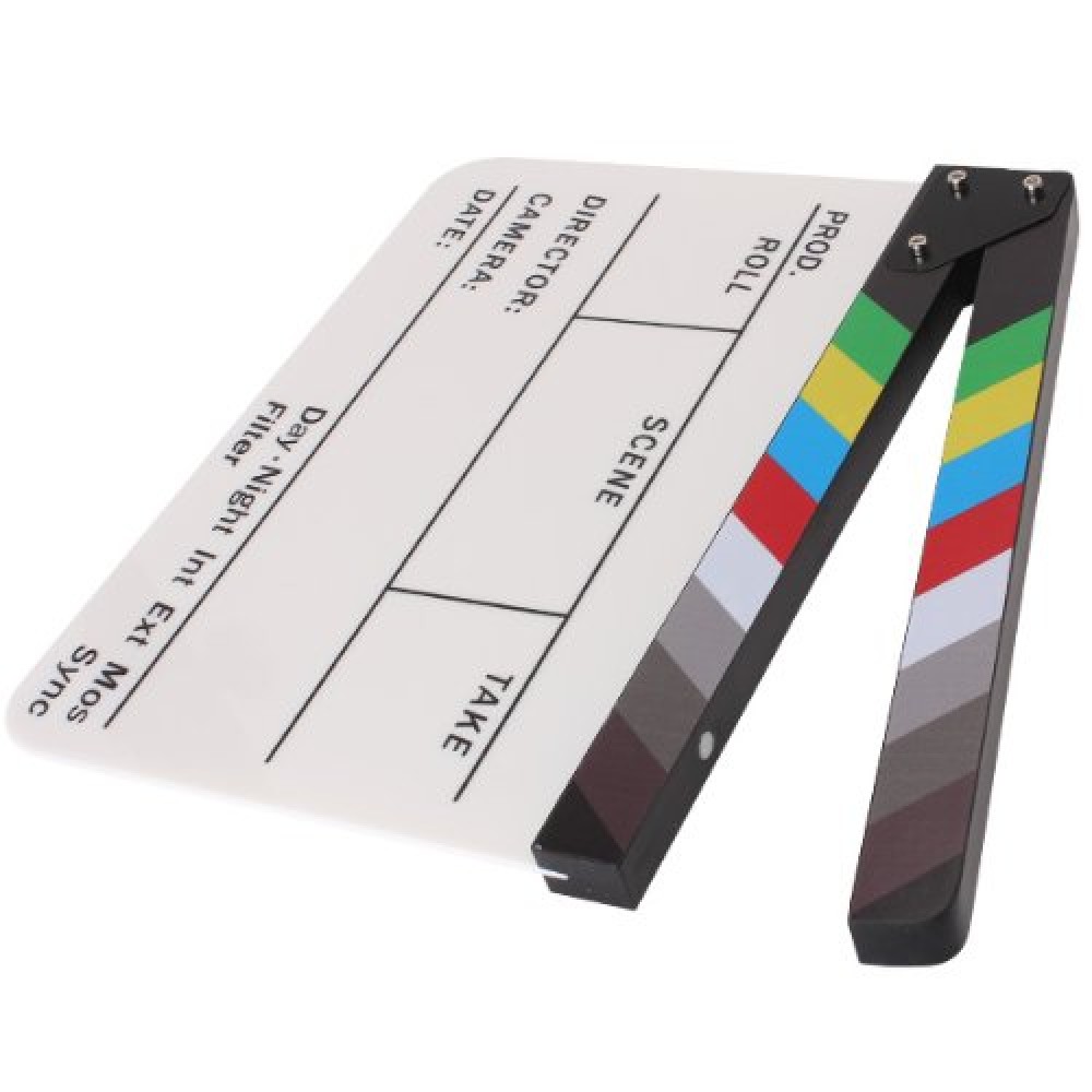 Director Video Scene Clapperboard Clapper Board Acrylic Dry Erase Director TV Movie Film Action Slate Clap Handmade Cut Prop
