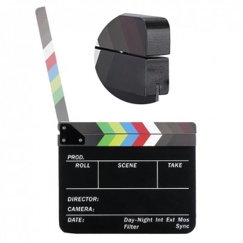Director Video Scene Clapperboard Clapper Board Acrylic Dry Erase Director TV Movie Film Action Slate Clap Handmade Cut Prop