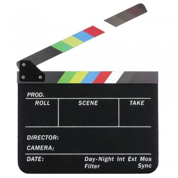 Director Video Scene Clapperboard Clapper Board Acrylic Dry Erase Director TV Movie Film Action Slate Clap Handmade Cut Prop