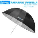 Selens 65 165cm Parabolic Deep Reflective Umbrella Silver Color for Speedlite Studio Flash Indirect Lighting w/ Carrying Bag