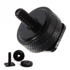 Black aluminum metal 1/4 3/8 adapter Tripod Screw to Flash Hot Shoe Mount Adapter For DSLR SLR on Hotshoe Studio Accessory
