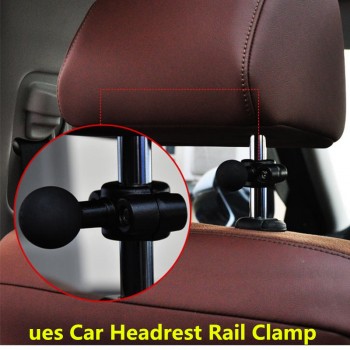 rail mount w/ 1 inch ball car headrest , motorcycle scooter rearview mirror stem bar mount for gar min gopro for ram mounts