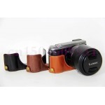 PU Leather Camera Bag Half Case Cover For Panasonic For Lumix DMC-GX80 DMC-GX85 GX80 GX85 Camera Half Body Set
