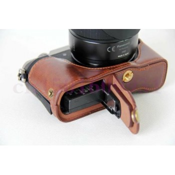 PU Leather Camera Bag Half Case Cover For Panasonic For Lumix DMC-GX80 DMC-GX85 GX80 GX85 Camera Half Body Set