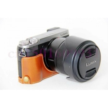 PU Leather Camera Bag Half Case Cover For Panasonic For Lumix DMC-GX80 DMC-GX85 GX80 GX85 Camera Half Body Set