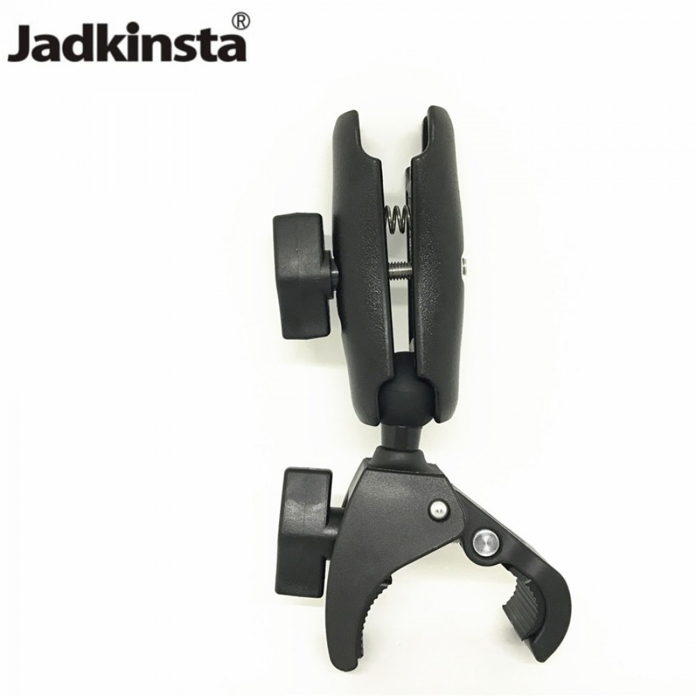 Jadkinsta Claw Clamp Motorcycle Handlebar Bike Rail Mount Base with 1 inch Rubber Ball Double Socket Arm for Gopro Ram mount SLR