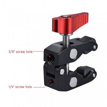 Andoer Ball Head Clamp Ball Mount Clamp Magic Arm Super Clamp with 1/4 Thread for GPS Phone LED Video Light Flash Light Mic