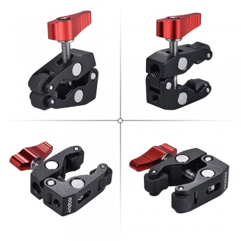 Andoer Ball Head Clamp Ball Mount Clamp Magic Arm Super Clamp with 1/4 Thread for GPS Phone LED Video Light Flash Light Mic