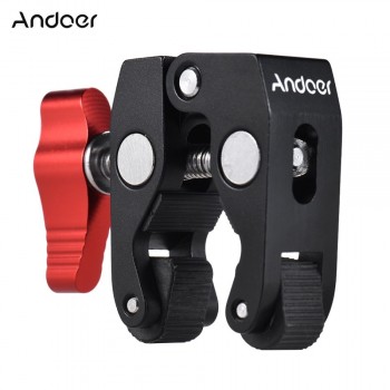Andoer Ball Head Clamp Ball Mount Clamp Magic Arm Super Clamp with 1/4 Thread for GPS Phone LED Video Light Flash Light Mic