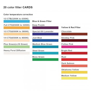 20 PCS Universal Camera Flash Gels Transparent Color Correction Balance Lighting Filter Kit for Photo Studio Camera Accessories