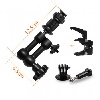 7 inch 1/4 Adjustable Friction Articulating Magic Arm+Clamp for DSLR Rig LCD Monitor LED Light Stabilizer Go pro Cell phone