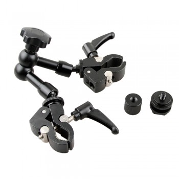7 inch 1/4 Adjustable Friction Articulating Magic Arm+Clamp for DSLR Rig LCD Monitor LED Light Stabilizer Go pro Cell phone