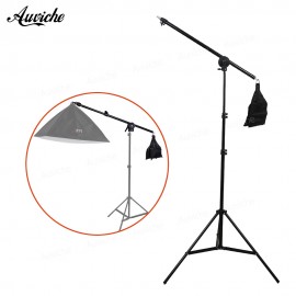 75-140cm / 30-55 Studio Photo Telescopic Boom Arm Top Light w/ Sandbag with 2m Light stand for Speedlite / Mini Flash Strobe