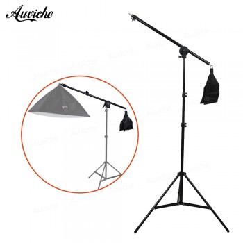 75-140cm / 30-55 Studio Photo Telescopic Boom Arm Top Light w/ Sandbag with 2m Light stand for Speedlite / Mini Flash Strobe