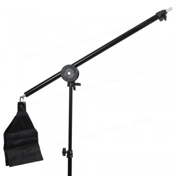75-140cm / 30-55 Studio Photo Telescopic Boom Arm Top Light w/ Sandbag with 2m Light stand for Speedlite / Mini Flash Strobe