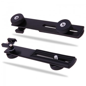 Aluminum Double-headed Stand Camera Flash Bracket Hot Shoe Arm Bracket Tripod Stand Holder For DSLR SLR DV Rack Camera Stand