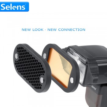 Selens 7 Color Filters Honeycomb Grids Light Sphere Bounce Snoot Grip Lighting Modifier with Magnetic for Flash Accessories Kit