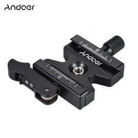Andoer CL-50LS Quick Release Clamp Adjustable Lever Knob-Type 1/4amp;3/8 Hole for Arca Swiss Quick Release Plate Ball Head Tripod
