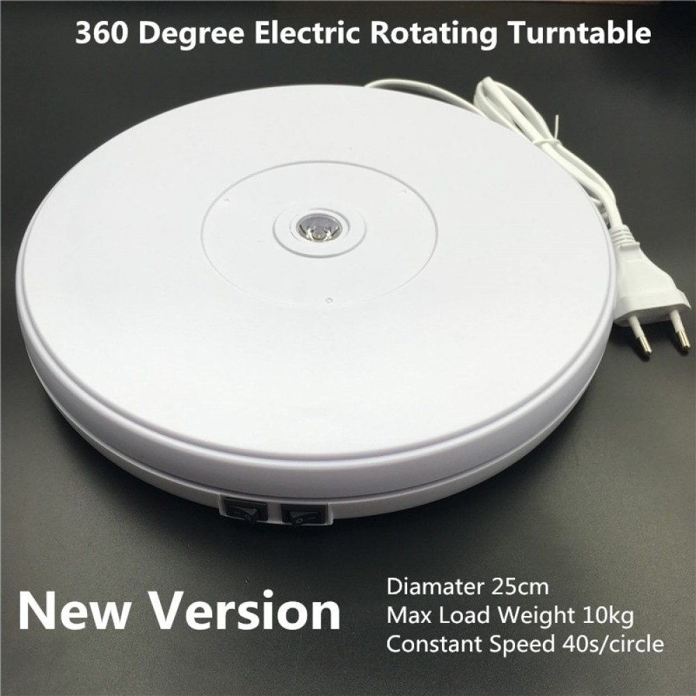 10 25cm Led Light 360 Degree Electric Rotating Turntable for Photography accessories Max Load 10kg 220V 110V fotografia
